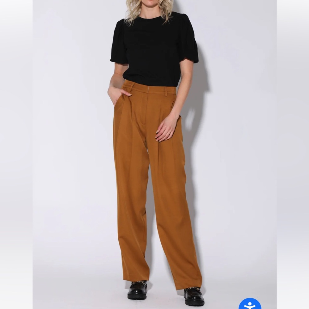 Walter Baker camel Trousers High-Waisted Relaxed Fit with pleats 2